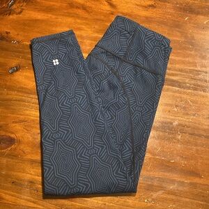 Sweaty Betty Navy and Black Geometric Leggings
